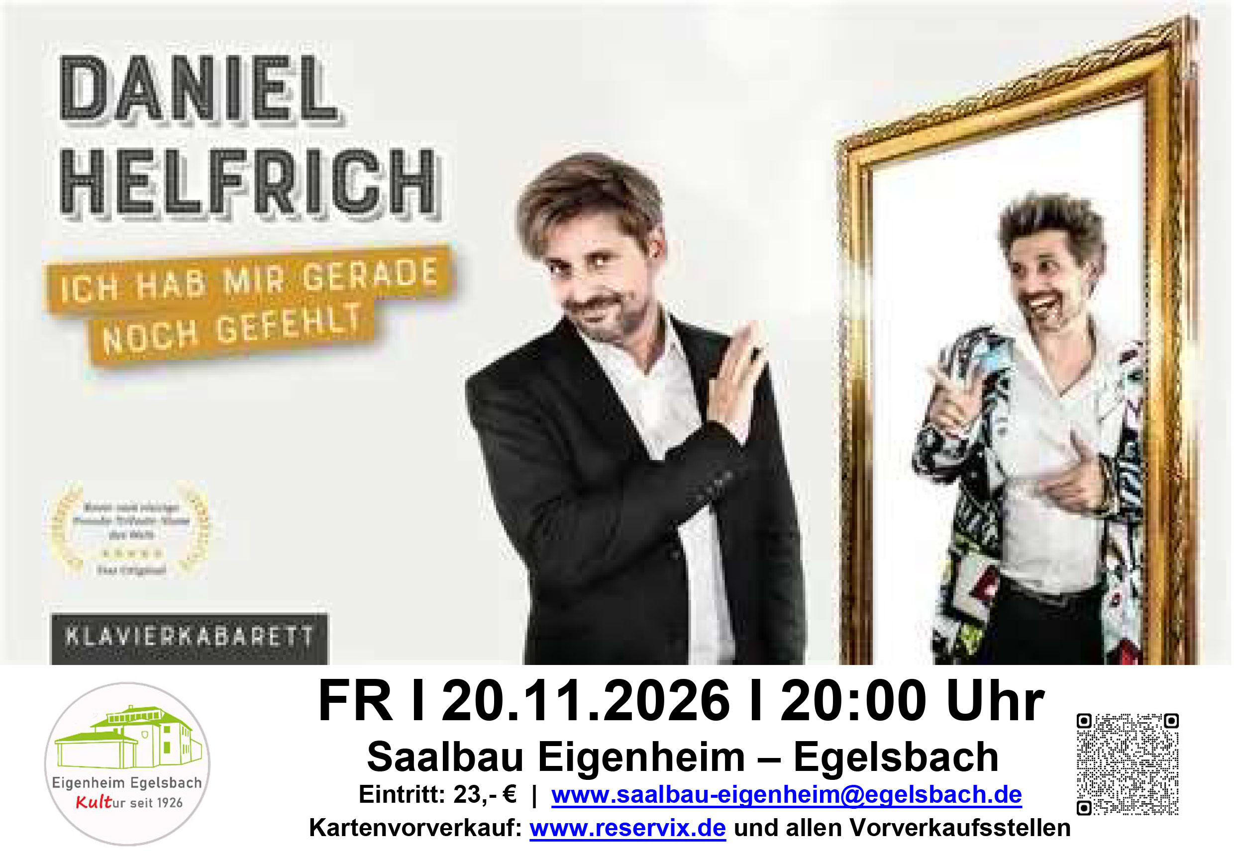 Daniel Helfrich am 20.11.2026 im Eigeneheim Egelsbach