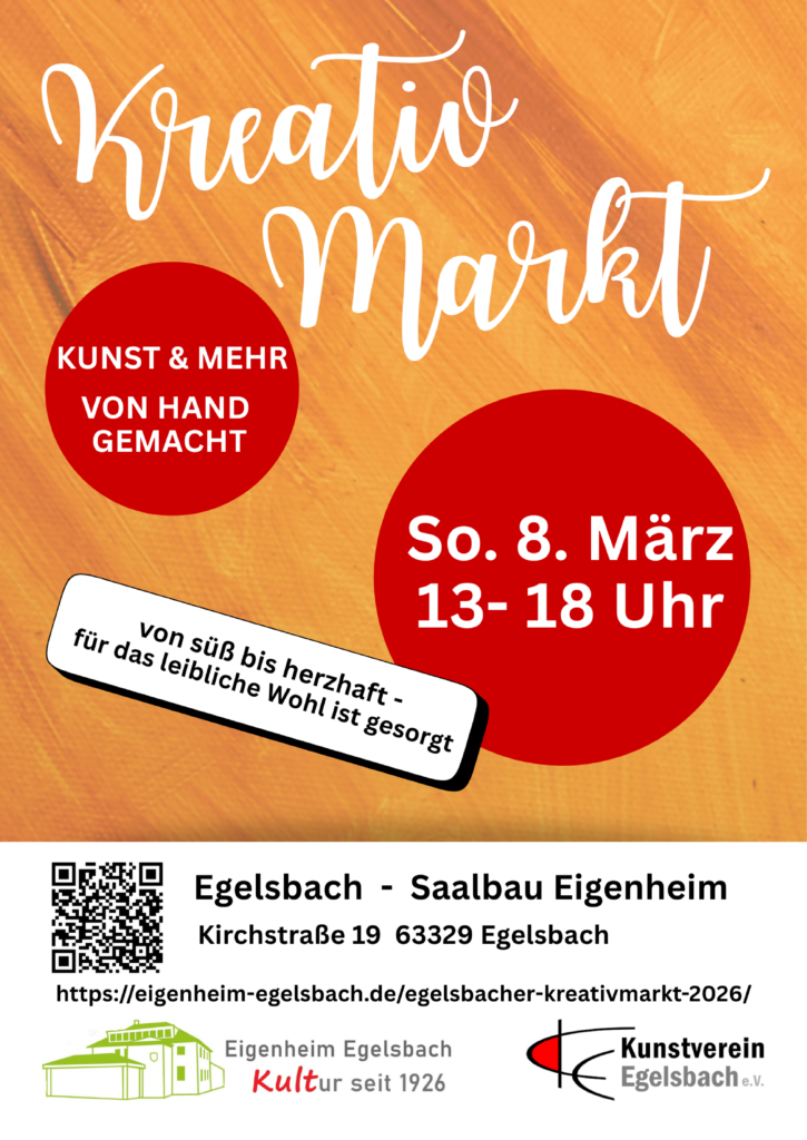 KreativMarkt 2026 am 8. März 2026 im Eigenheim Egelsbach